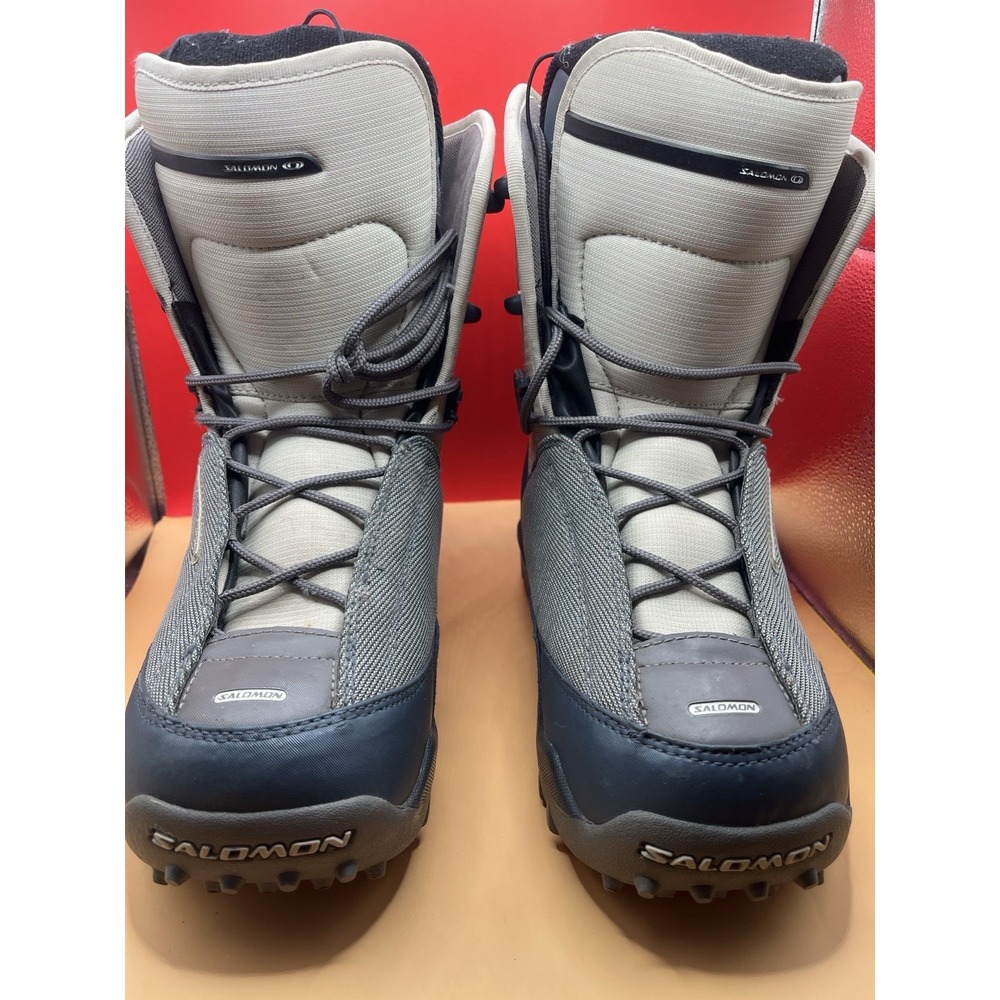 Salomon Thermicfit Women's Snowboard Boots Size 7.5 Cream/Blue Speed Lacing EC